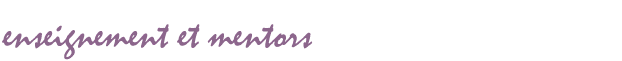 ashley barrington - enseignement et mentors